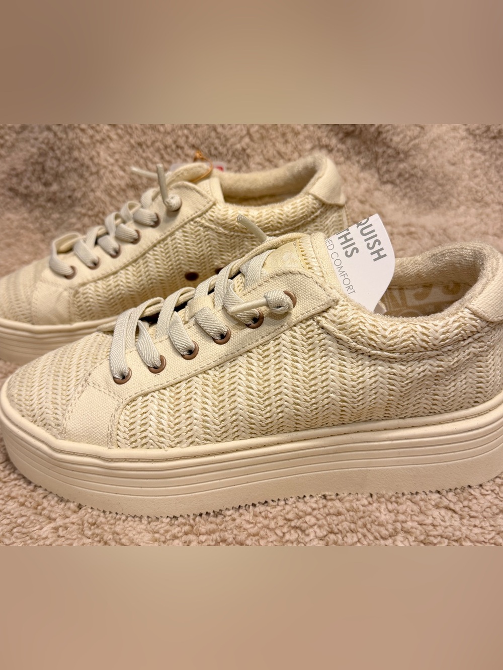 Roxy Sheilah 2.0 Platform Sneakers Women’s 6.5 Ivory Natural NWT